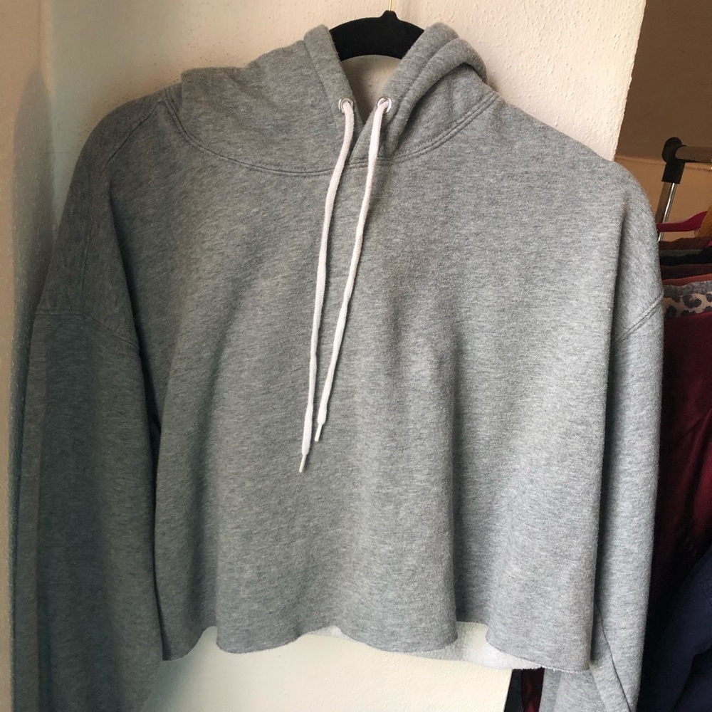 Gray cropped hoodie